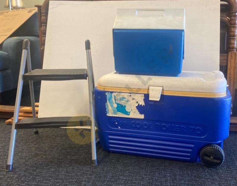 Coolers and Folding Step Stool
