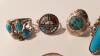 8 Sterling Silver and Turquoise Rings - 2