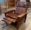 Mission Style Leather Recliner - 4