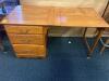 Oak Folding Desk with Chair - 2