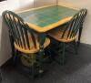 Green Tile Wooden Kitchen Table with 2 Chairs - 2