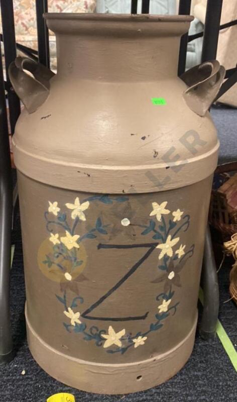 Painted Milk Can with “Z” Initial