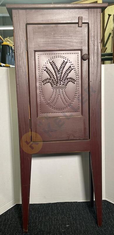 Accent Cabinet with Painted Red Tin Door