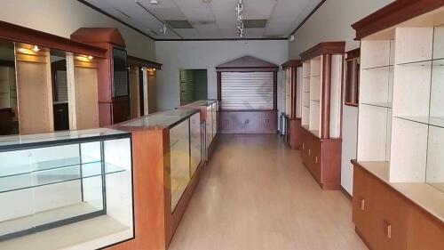 Jewelry Cases, Framed Certificate Displays, Mirrored Display Shelves, and More
