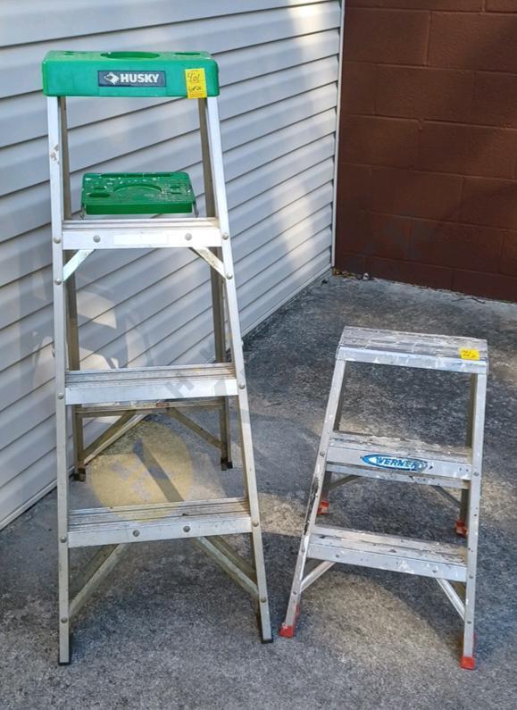 4 Ft. Husky and 2 Ft. Werner Aluminum Step Ladders