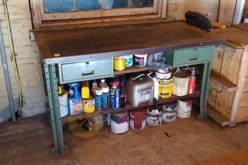 Industrial Workbench with Butcherblock Top