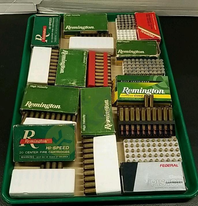 8mm Rifle Cartridges, 25 Auto Pistol Cartridges, and Some Used Shell Casings