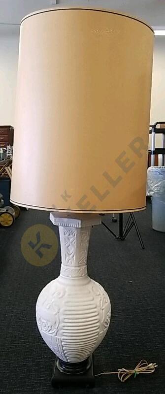 1950’s Pottery Lamp with Drum Shade