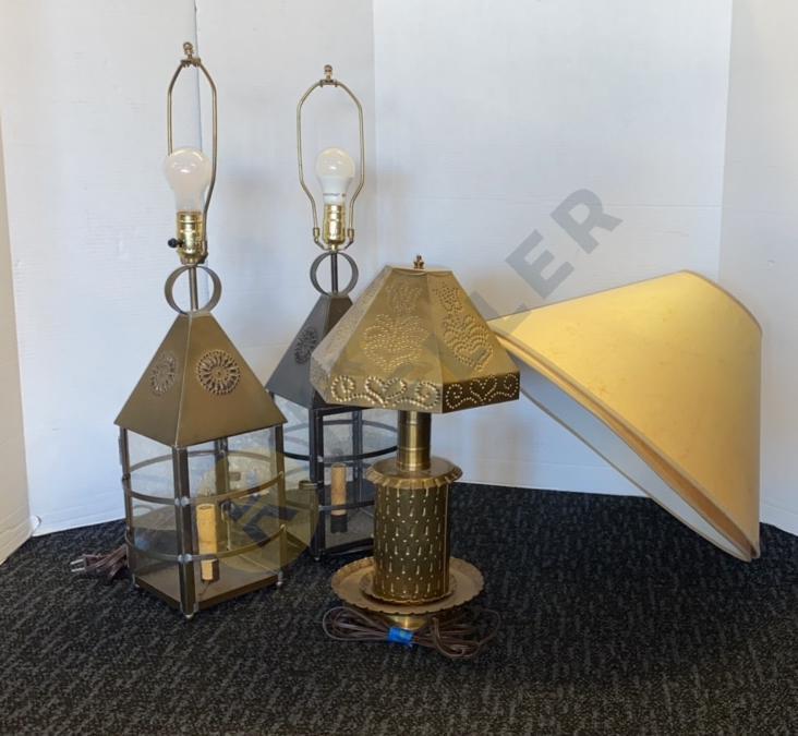 Punched Tin Lamps and Shades