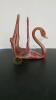 Mid Century Orange Glass Swan - 2