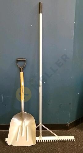 36"w Jackson Gravel Rake and Grain Shovel