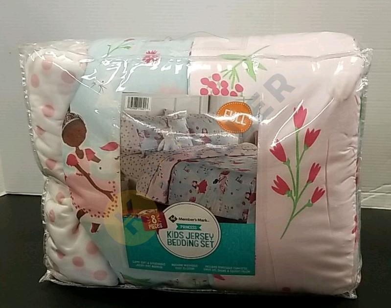 Members Mark 8 Pcs Princess Kids Jersey Full Size Bedding Set