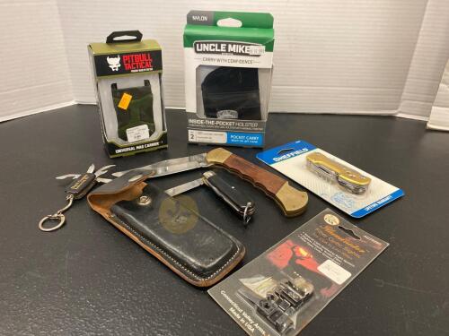 Camillus Pocket Knife, 5" Pakistani Folding Knife with Sheather Case, and More