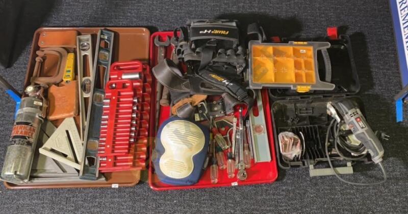 Porter Cable Multi Tool with Case, Tools, Levels, and More