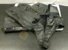 XL Leather Biker Chaps, Leather Vest, and 3 Pairs of Leather Gloves