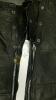 XL Leather Biker Chaps, Leather Vest, and 3 Pairs of Leather Gloves - 2