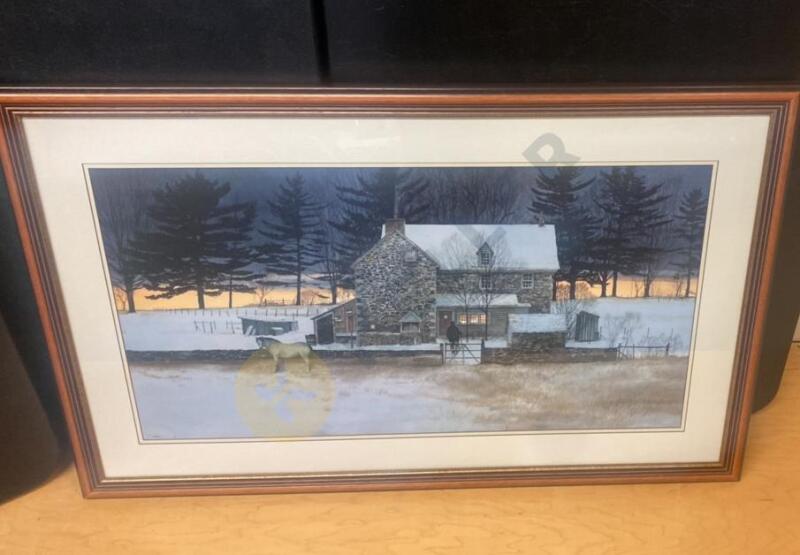 Winter Stone House Framed Print