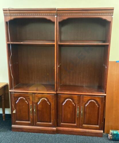 Lighted Storage Unit with Shelves and Cabinets