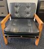 Vintage Mid Century Modern Murphy - Miller Black Faux Leather Chair