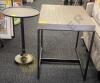 Small Metal Pedestal Table and Side Table