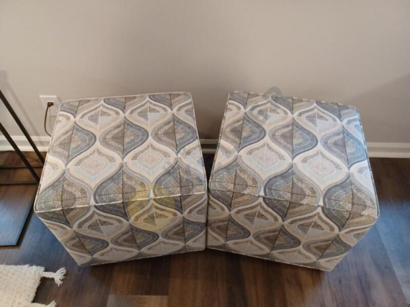 Pair of Ethan Allen "Lucy" Ottomans