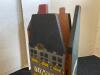 Hand-Painted Wooden Foldable Village Scene Screen - 5