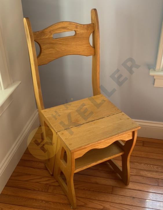 Convertible Oak Step Ladder Chair