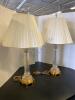 Pair of Crystal and Brass Table Lamps