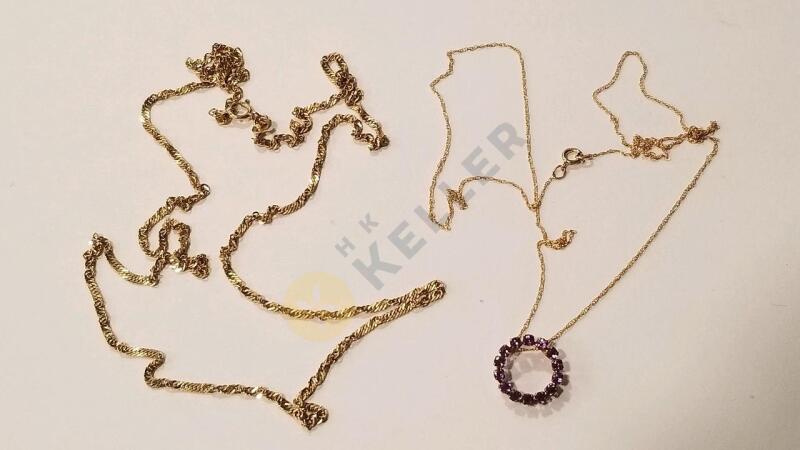 Two 10K Gold Necklaces