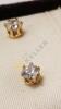 14K Gold Cubic Zirconia Stud Earrings - 2