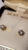 14K Gold Cubic Zirconia Stud Earrings - 3