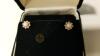 14K Gold Pierced Earrings with Pearl and Diamond Chips - 2