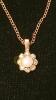 14K Gold Neclace with Pearl and Diamond Chip Pendant