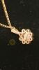 14K Gold Neclace with Pearl and Diamond Chip Pendant - 3