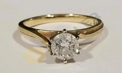 14K Gold Diamond Solitaire Ring