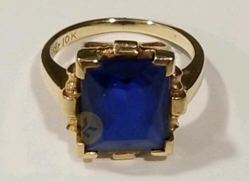 10K Gold Ring with Blue Stone