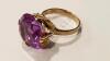 14K Gold Ring with Large Purple Stone - 3