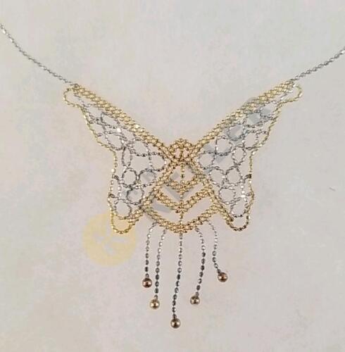 10K Gold and Sterling Silver Butterfly Necklace