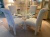 Glass Pedestal Table and 4 Chairs