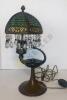 Brass Genie Lamp with Murino Stained Glass Shade