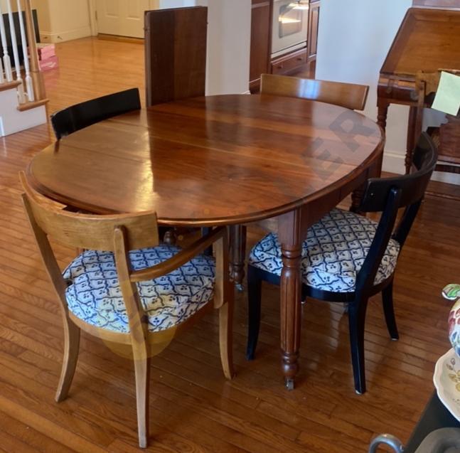 Drop Leaf Table and 4 Padded Chairs