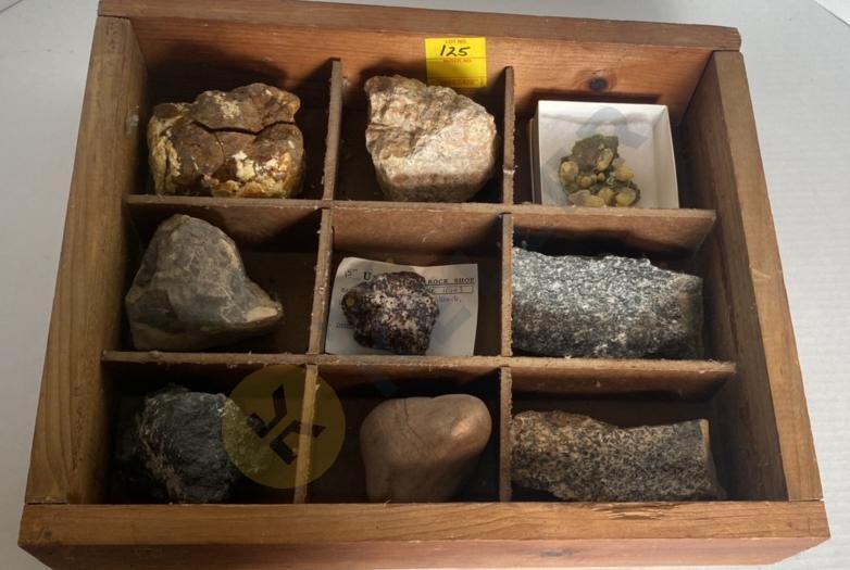 Hematite, Wooden Divided Display Case, and More