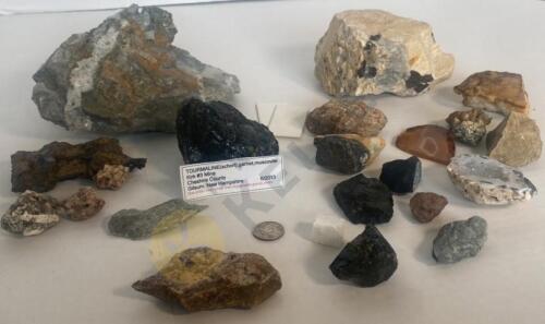 Feldspar with Garnets, Tourmaline, and More