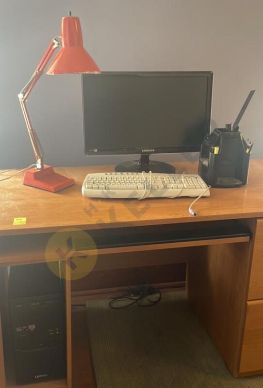 Computer & Monitor, Desk Lamp, Keyboard, and More