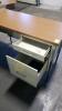 Hon Metal Desk Unit With Credenza And Wooden Laminate Tops - 10