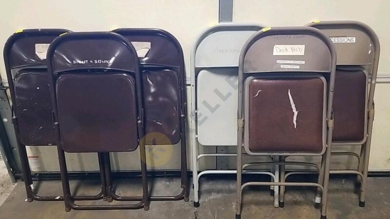 Variety of 6 Metal Folding Chairs