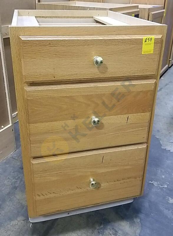 3 Drawer Oak Front Under-The-Counter Storage Cabinet