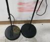 Pair of Metal Floor Lamps With Plastic Shades - 4