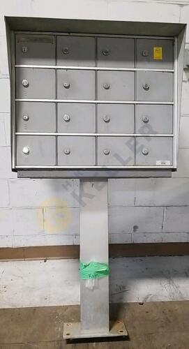 Cutler 16 Mailbox Unit on Stand