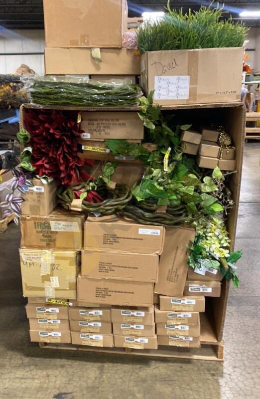 Skid of Artificial Flowers, Greenery, and More